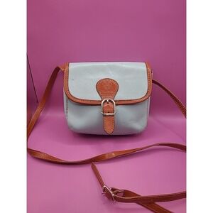 Vintage Vera Pelle Italian Leather Blue Mini Purse With Adjustable Strap